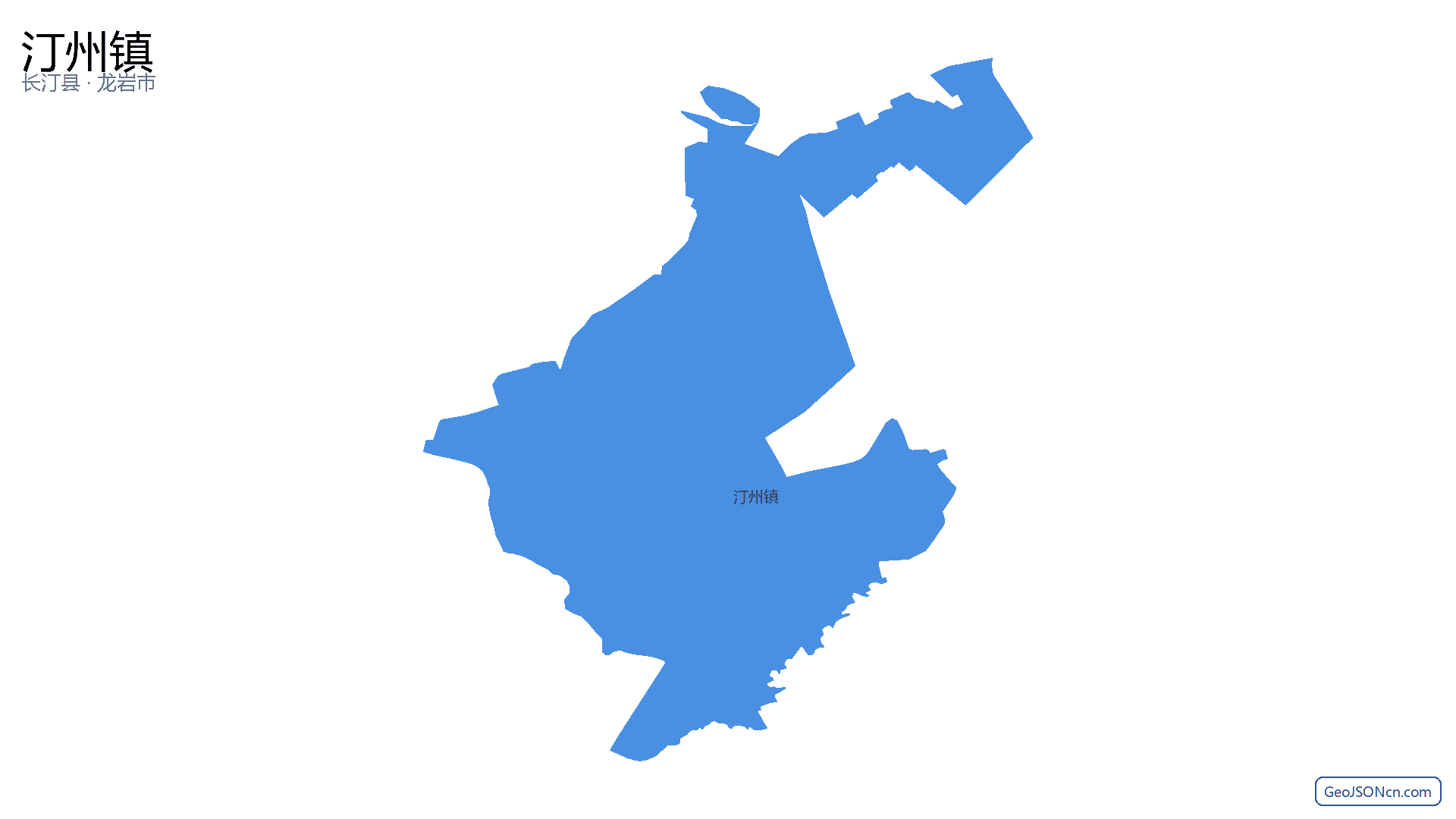 汀州镇行政区划边界地图（长汀县·龙岩市）,提供GeoJSON、SHP矢量边界数据下载及高清地图大图(PNG/JPG) - GeoJSONcn.com