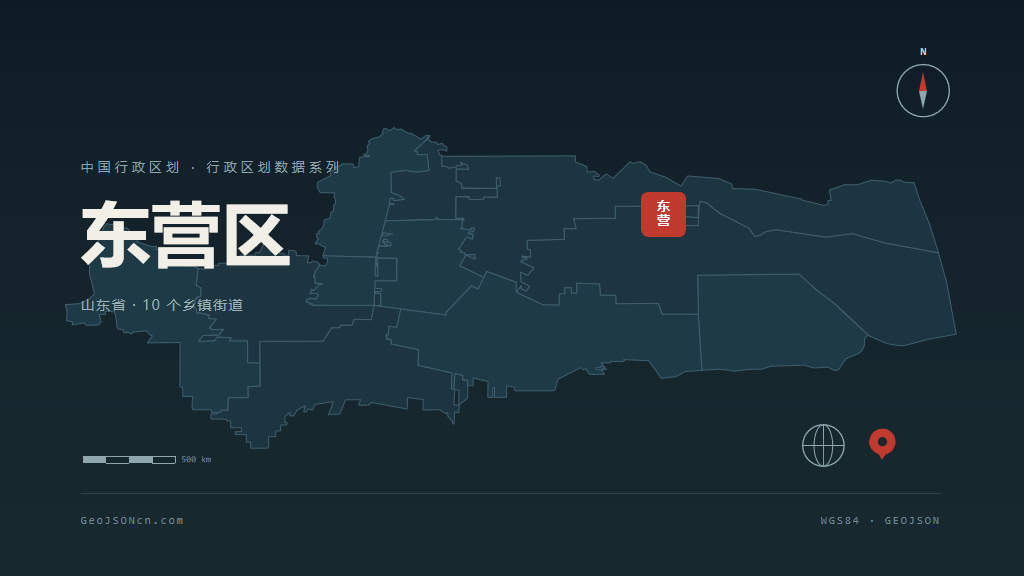 东营东营区矢量行政区划地图