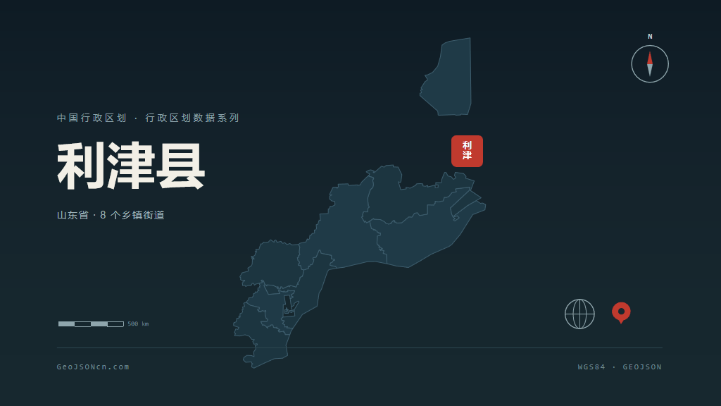 东营利津县矢量行政区划地图