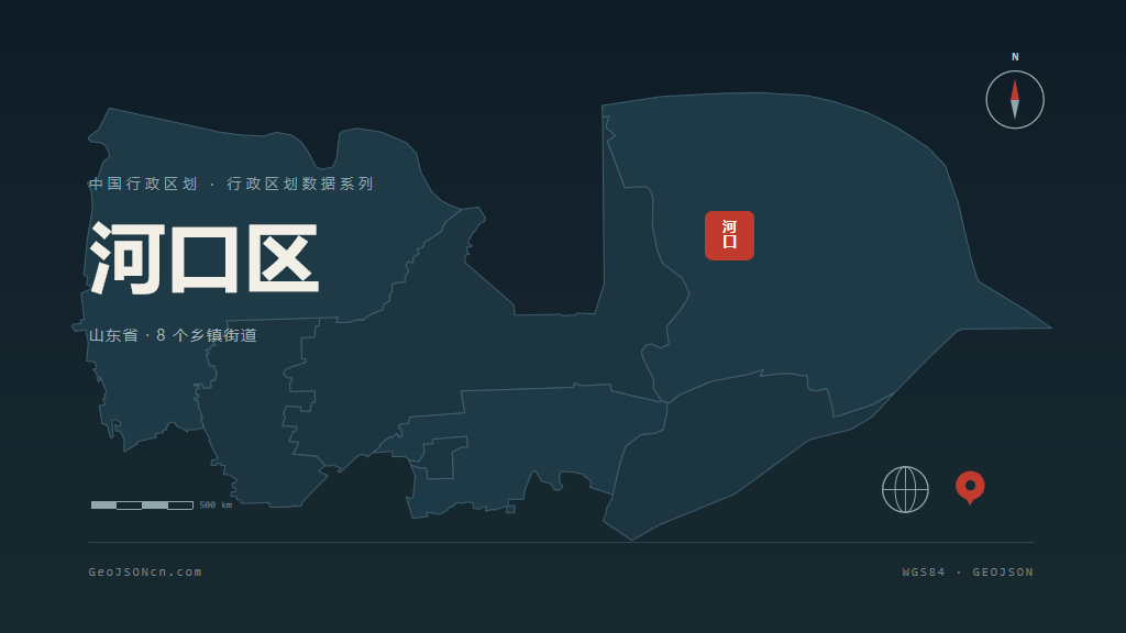 东营河口区矢量行政区划地图