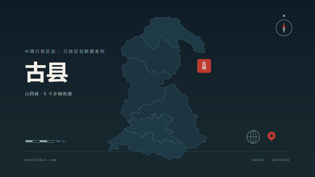 临汾古县矢量行政区划地图