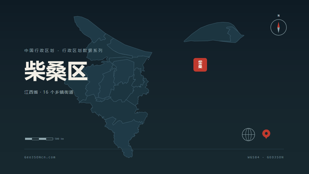九江柴桑区矢量行政区划地图