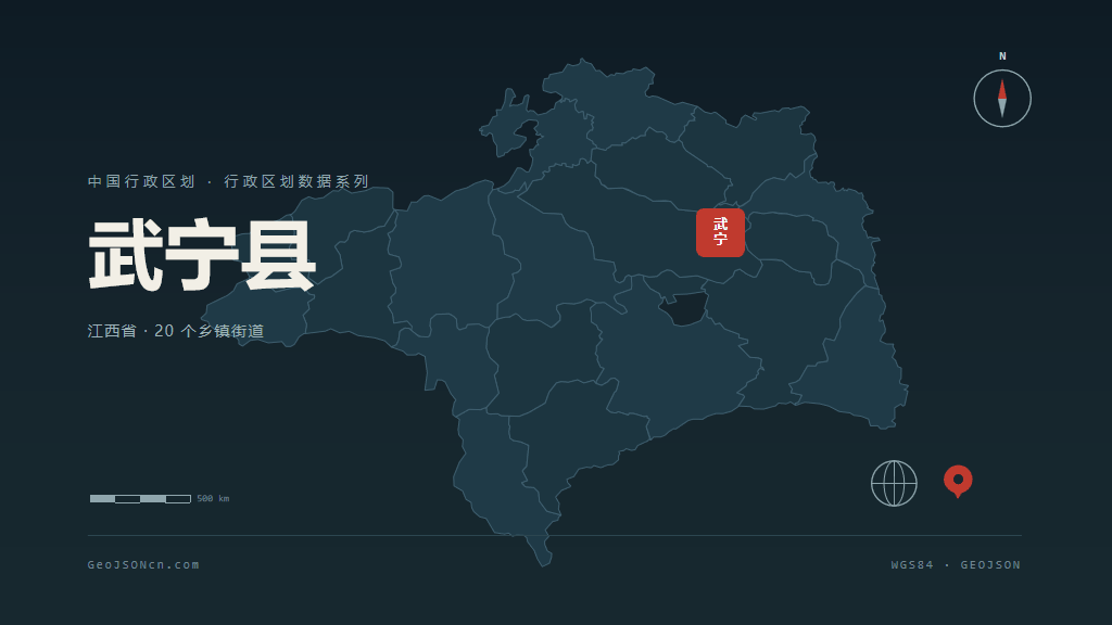九江武宁县矢量行政区划地图