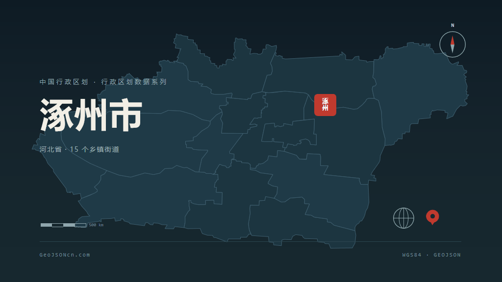 保定涿州矢量行政区划地图