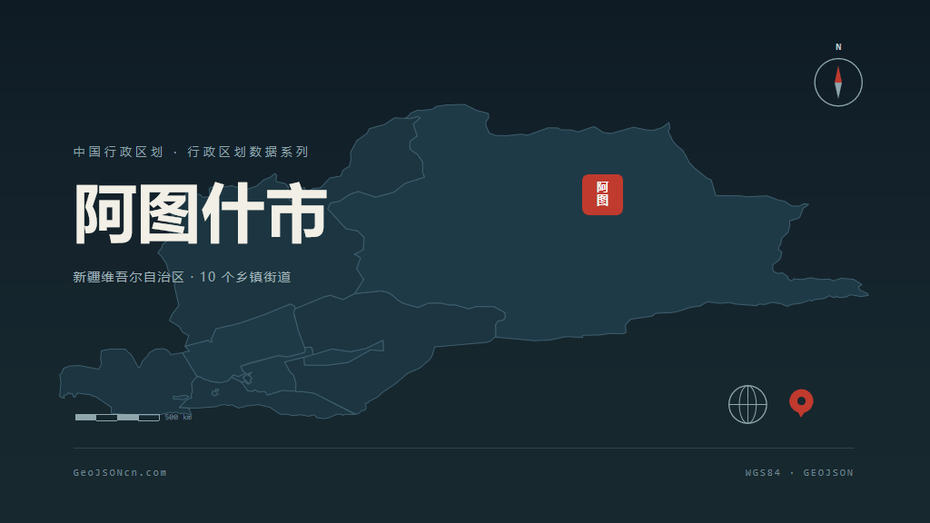 克孜勒苏柯尔克孜自治州阿图什矢量行政区划地图
