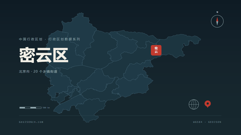 北京密云区矢量行政区划地图
