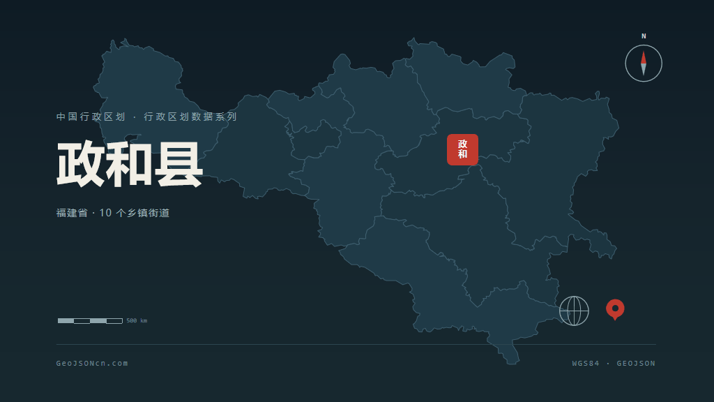 南平政和县矢量行政区划地图