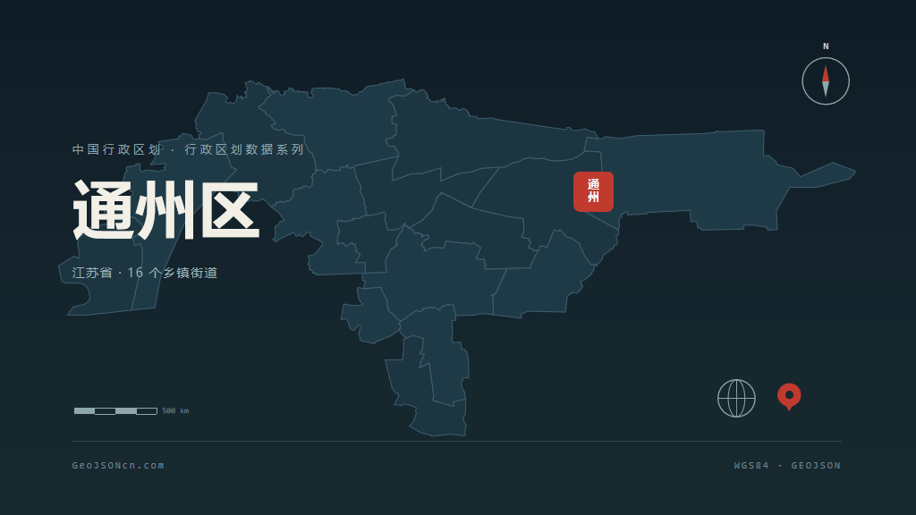 南通通州区矢量行政区划地图