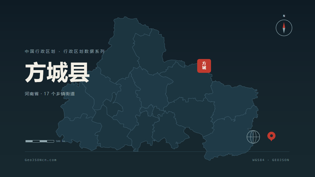 南阳方城县矢量行政区划地图