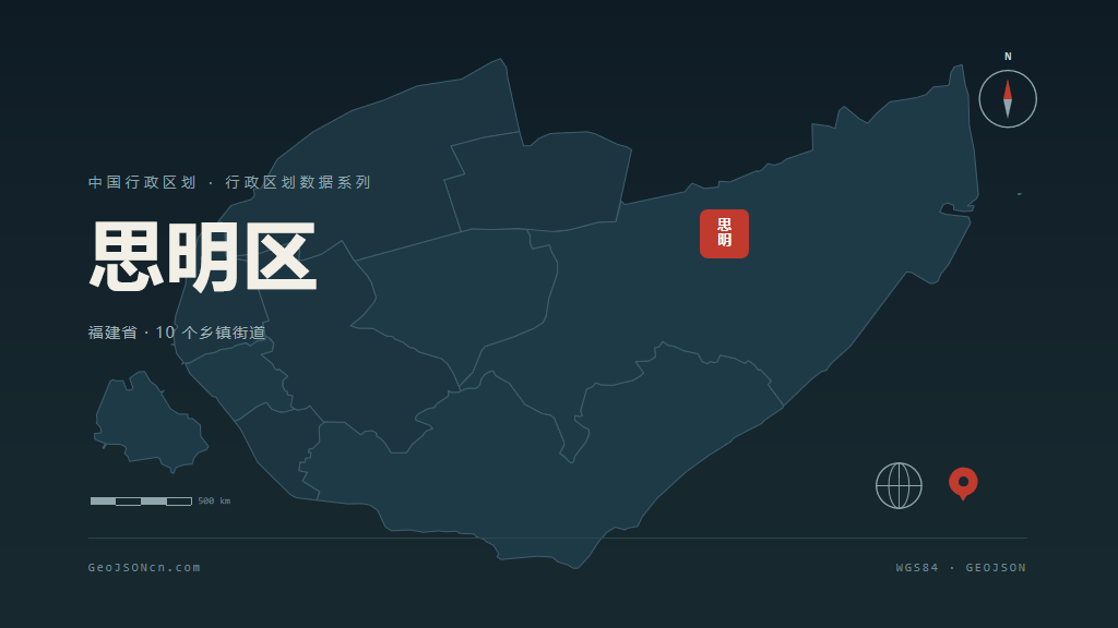 厦门思明区矢量行政区划地图