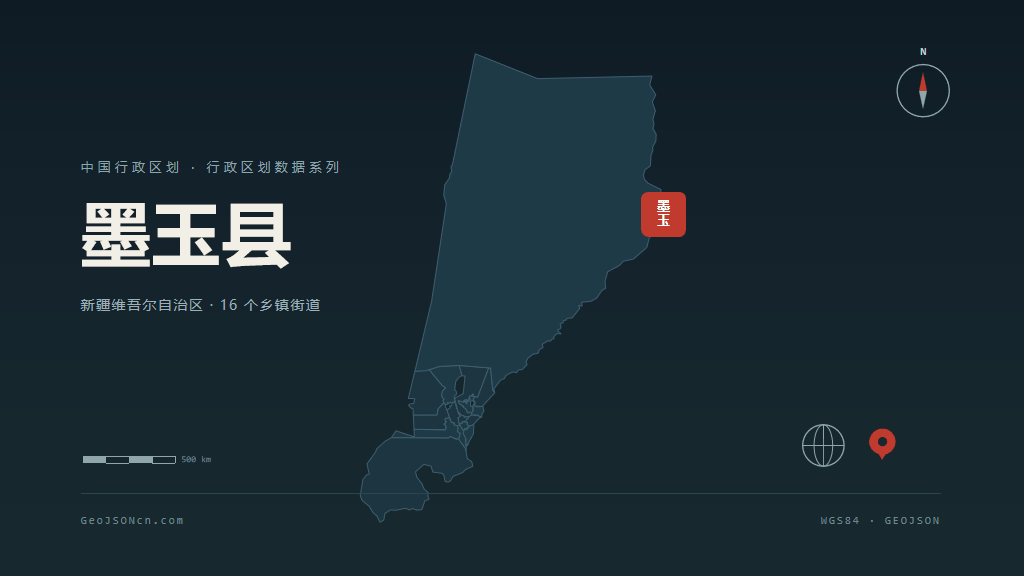 和田地区墨玉县矢量行政区划地图