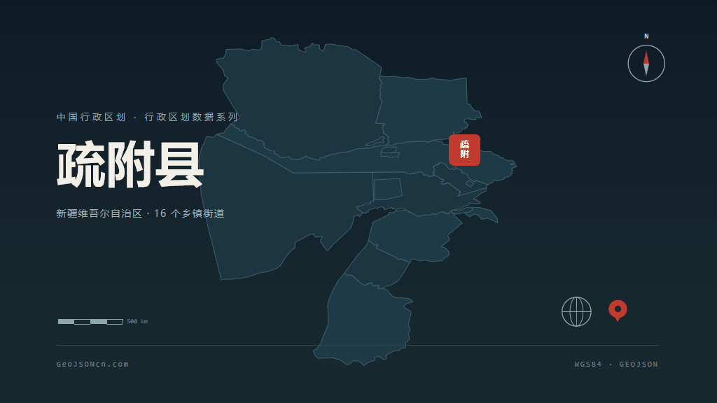 喀什地区疏附县矢量行政区划地图