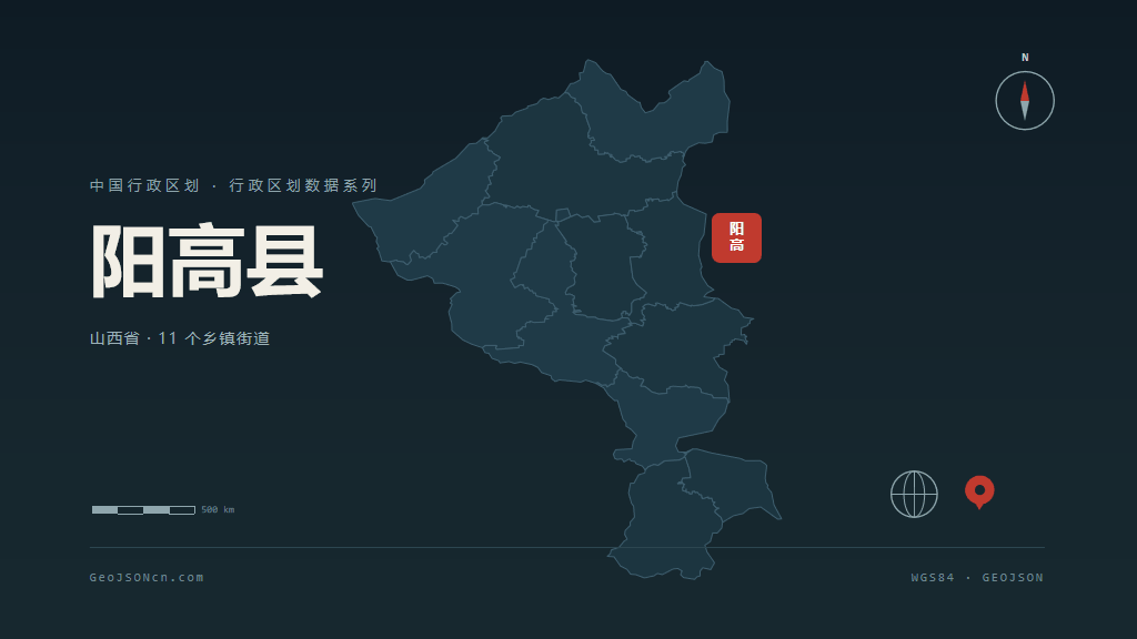 大同阳高县矢量行政区划地图