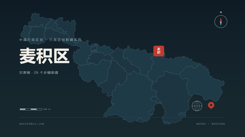 天水麦积区矢量行政区划地图