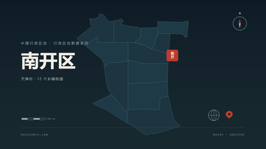 天津南开区矢量行政区划地图