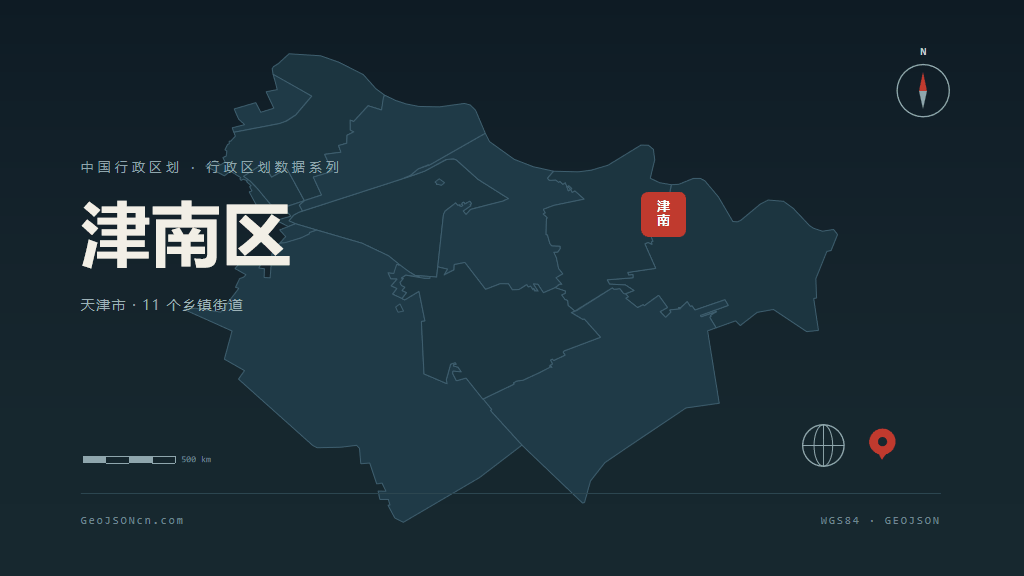 天津津南区矢量行政区划地图