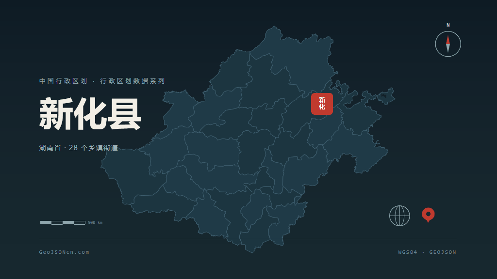 娄底新化县矢量行政区划地图