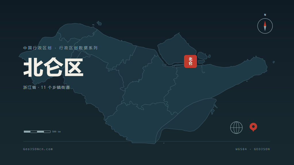 宁波北仑区矢量行政区划地图