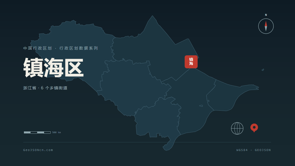 宁波镇海区矢量行政区划地图