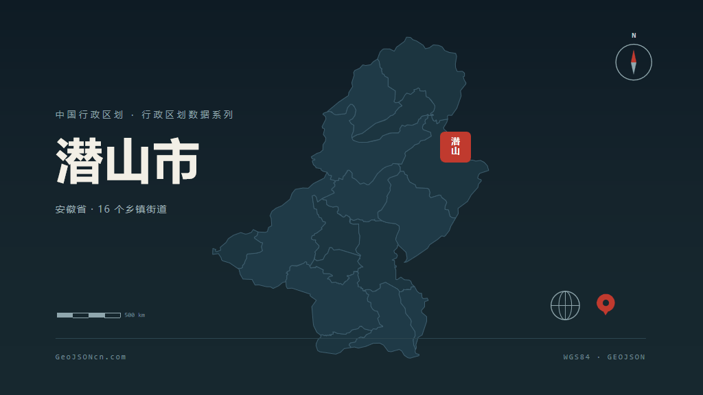 安庆潜山矢量行政区划地图