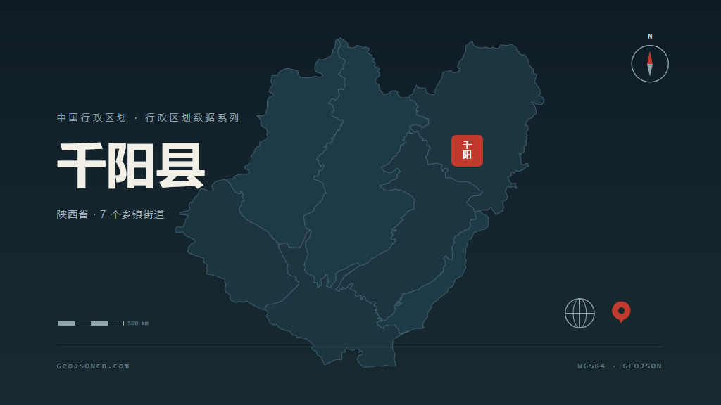 宝鸡千阳县矢量行政区划地图