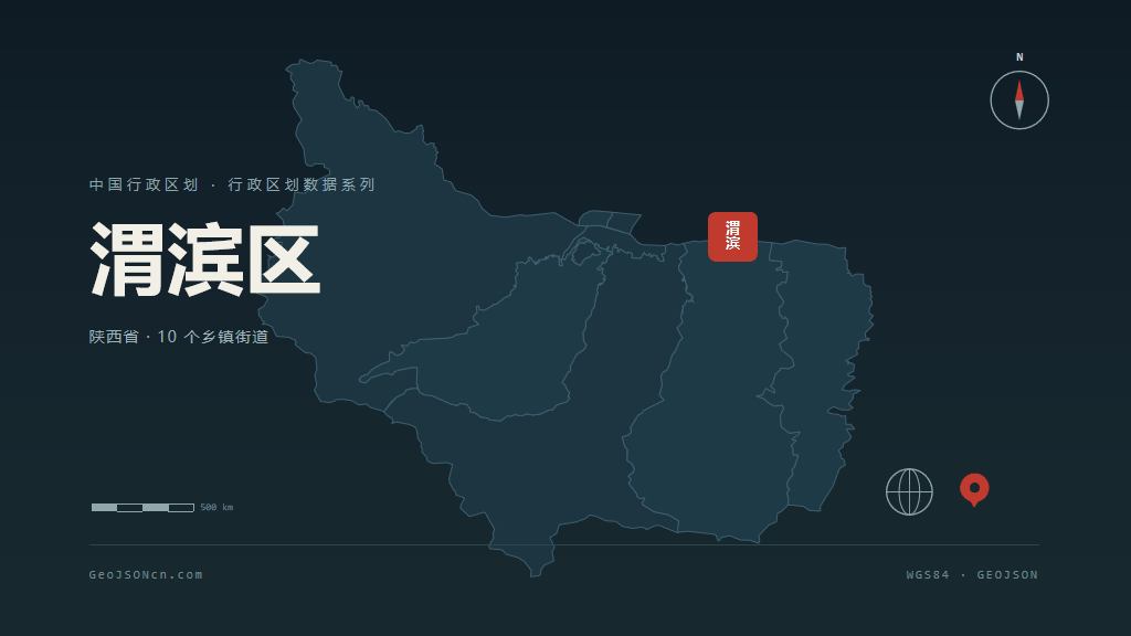 宝鸡渭滨区矢量行政区划地图