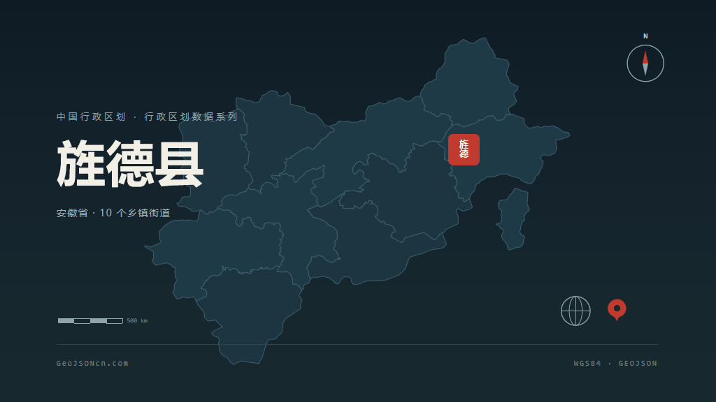 宣城旌德县矢量行政区划地图