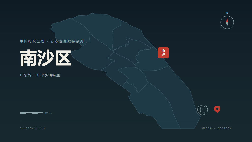 广州南沙区矢量行政区划地图