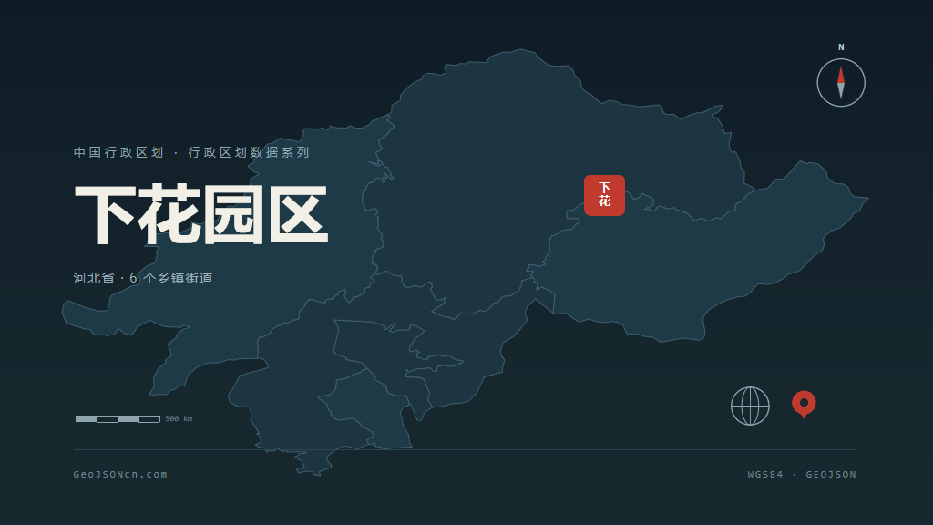张家口下花园区矢量行政区划地图
