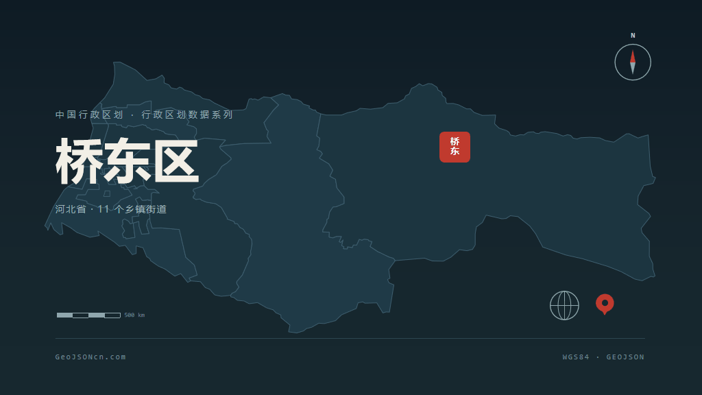 张家口桥东区矢量行政区划地图