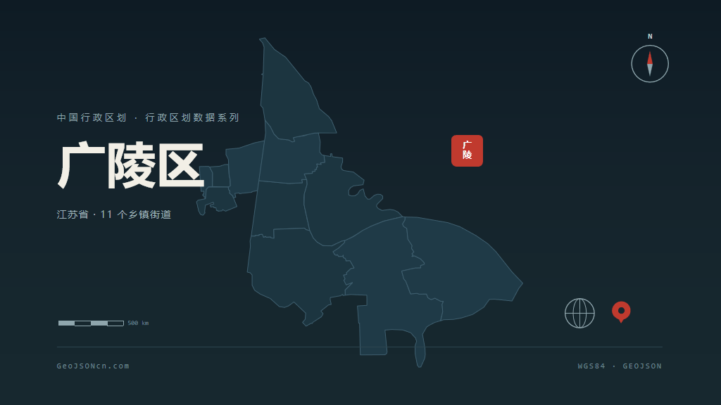 扬州广陵区矢量行政区划地图
