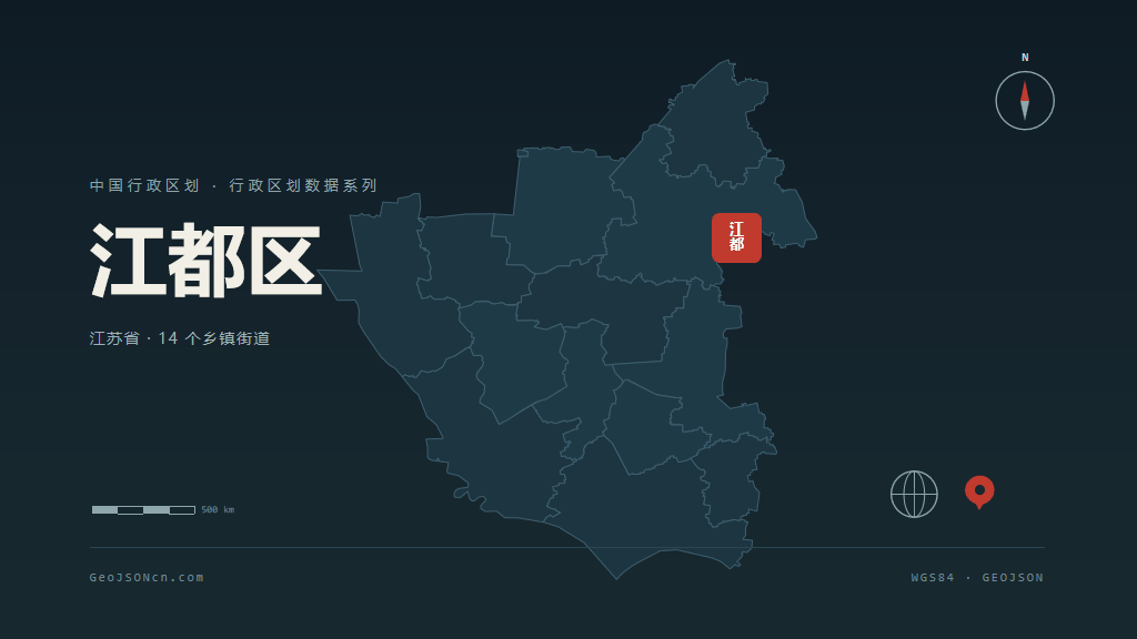 扬州江都区矢量行政区划地图