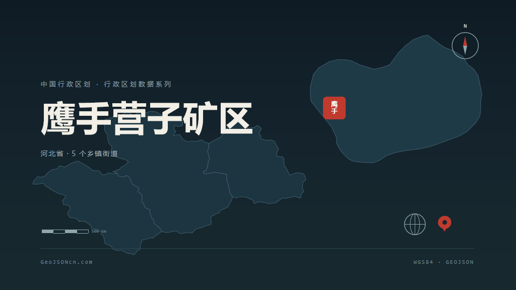 承德鹰手营子矿区矢量行政区划地图