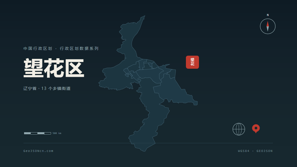 抚顺望花区矢量行政区划地图