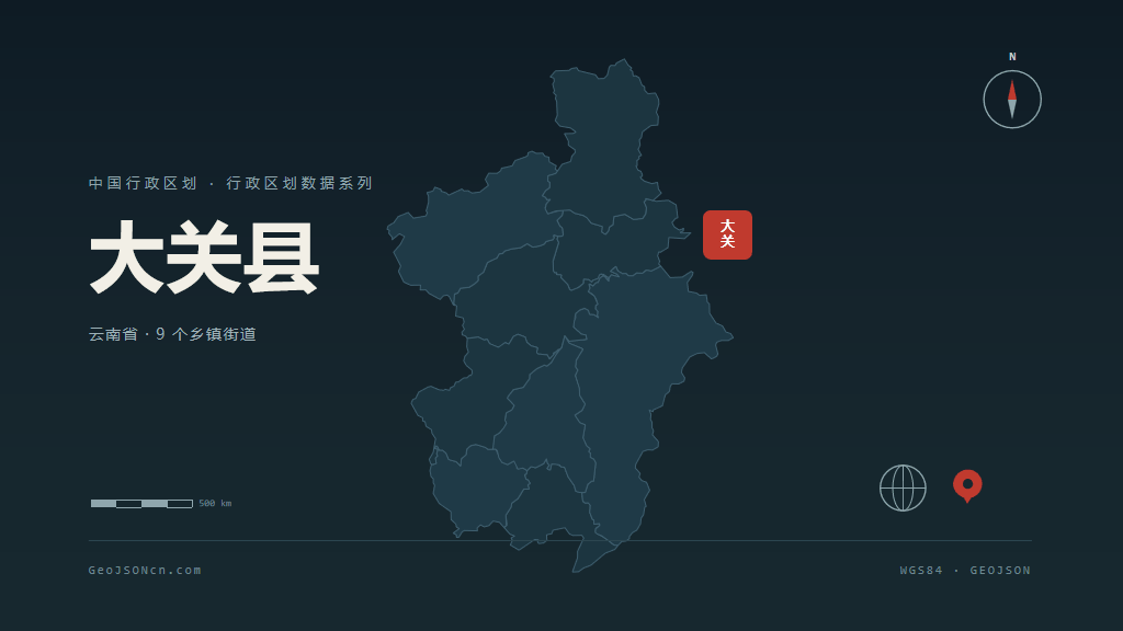 昭通大关县矢量行政区划地图