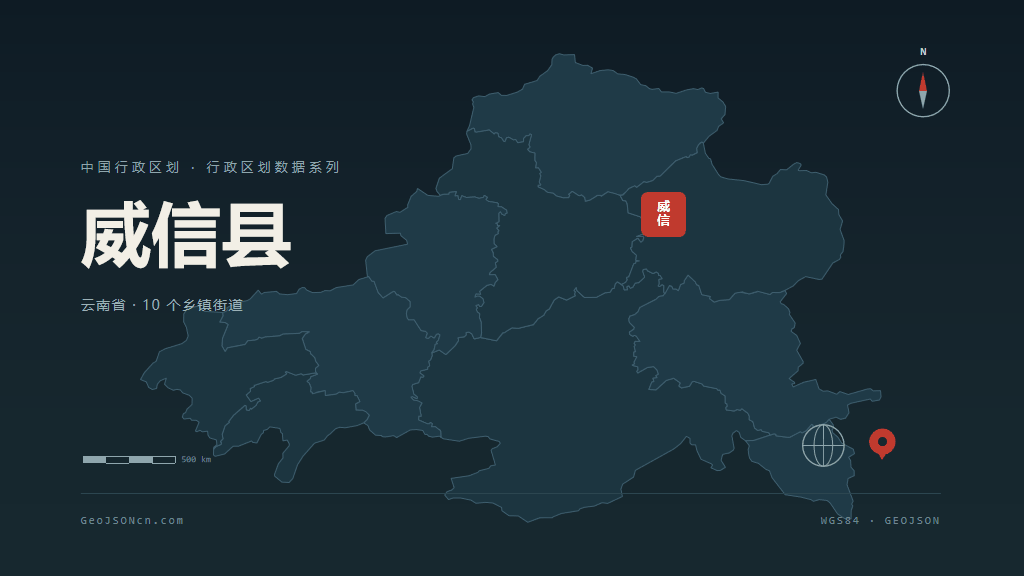 昭通威信县矢量行政区划地图