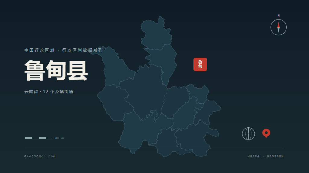昭通鲁甸县矢量行政区划地图
