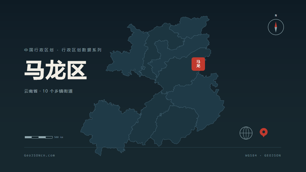 曲靖马龙区矢量行政区划地图