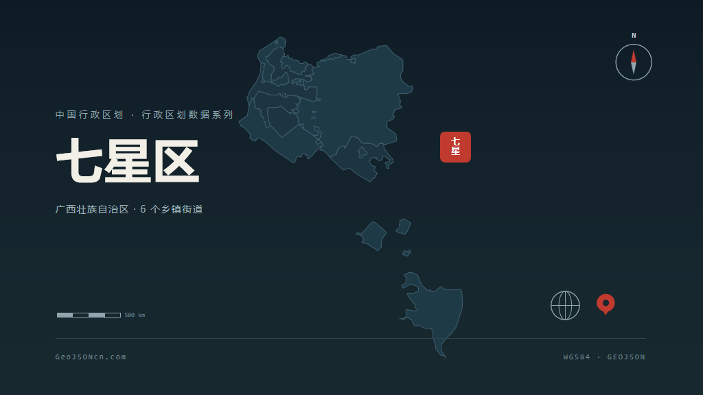 桂林七星区矢量行政区划地图