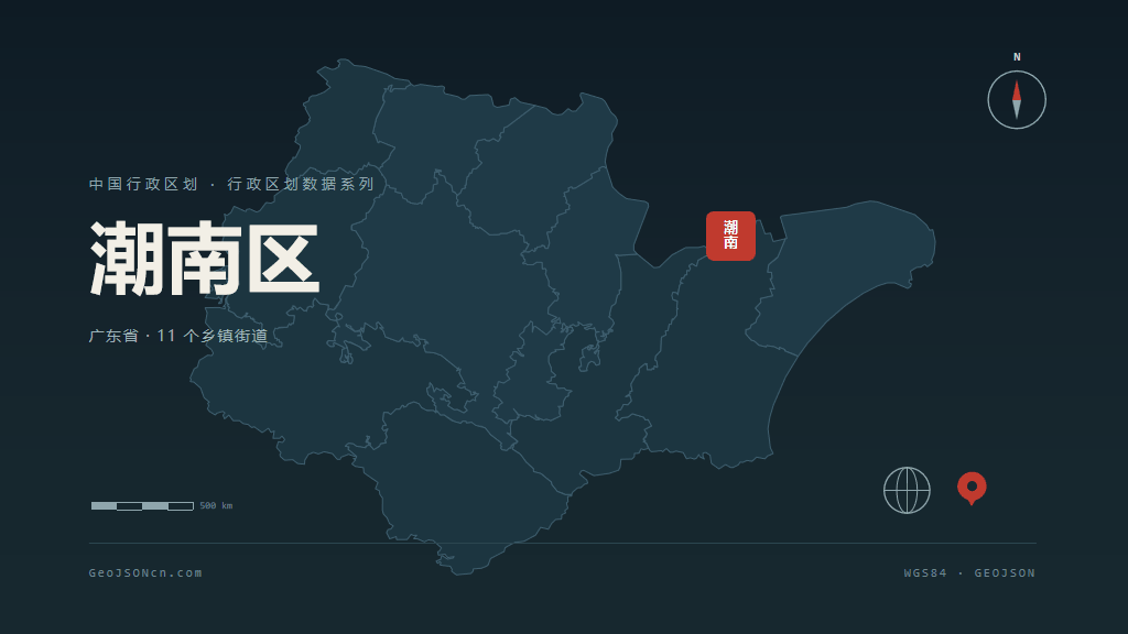 汕头潮南区矢量行政区划地图