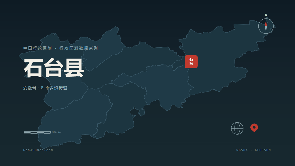 池州石台县矢量行政区划地图