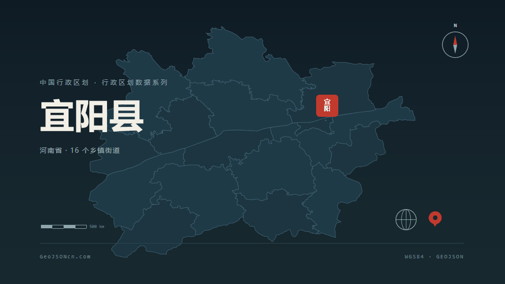 洛阳宜阳县矢量行政区划地图