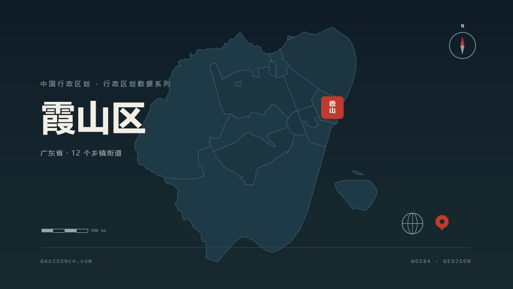 湛江霞山区矢量行政区划地图