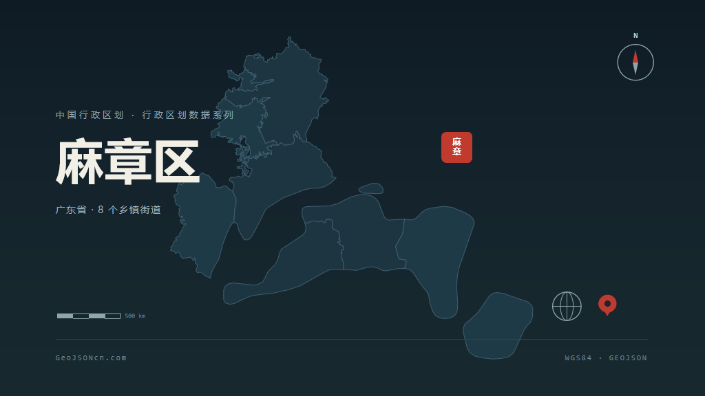 湛江麻章区矢量行政区划地图