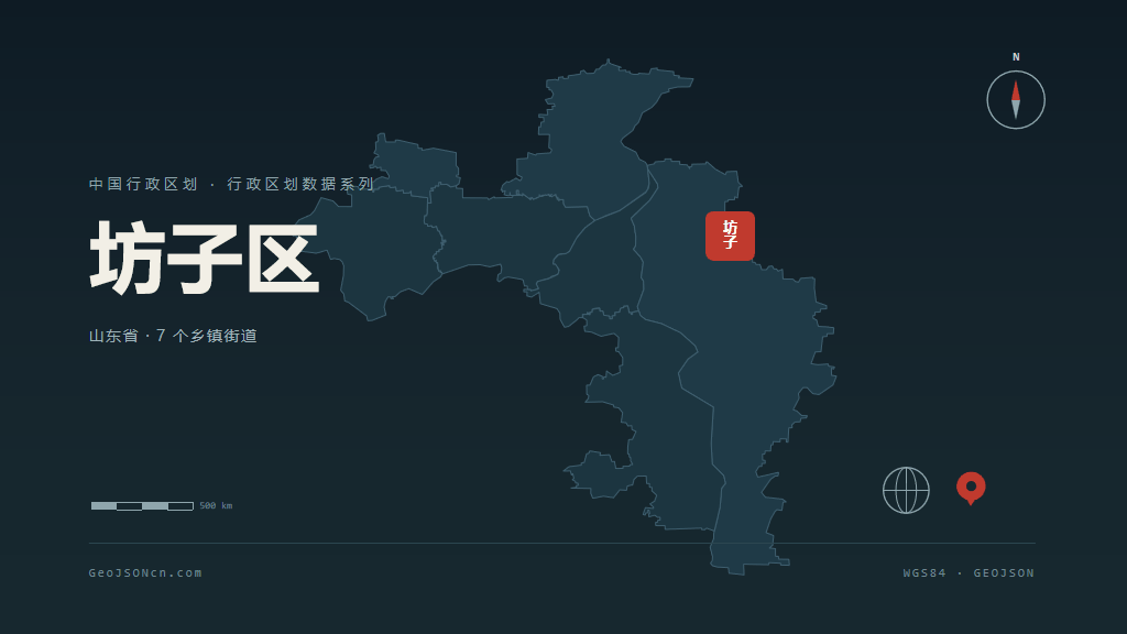 潍坊坊子区矢量行政区划地图