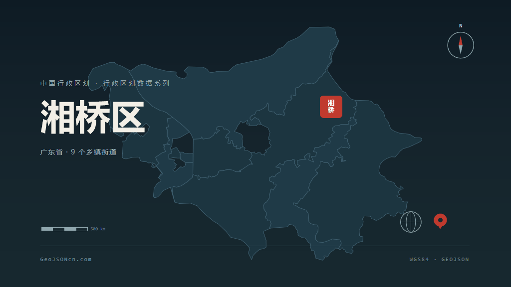 潮州湘桥区矢量行政区划地图