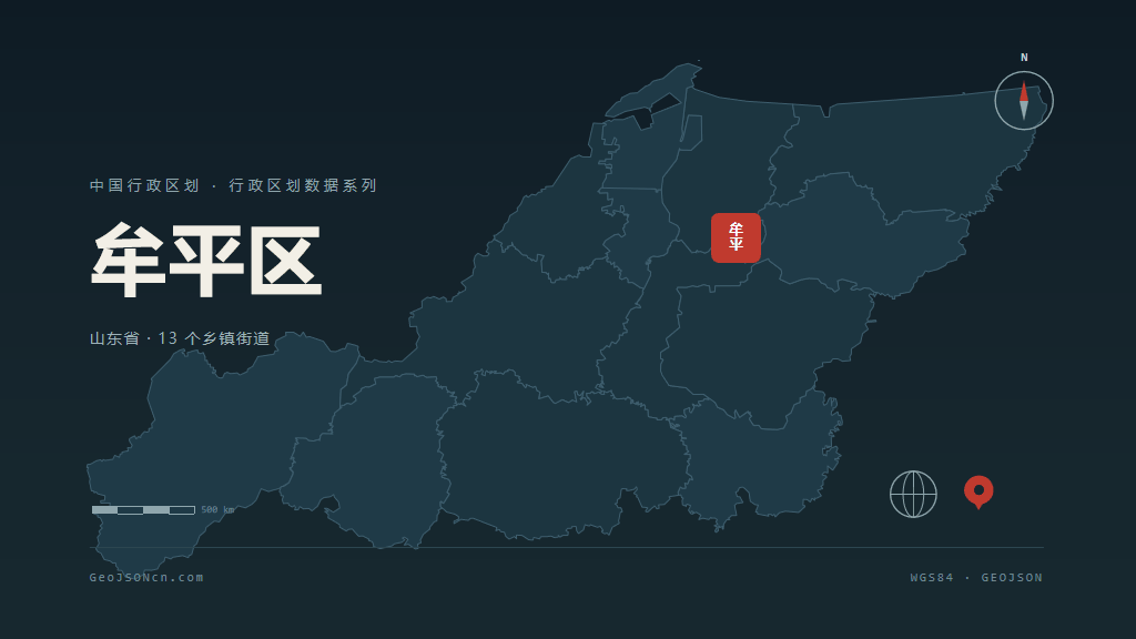 烟台牟平区矢量行政区划地图