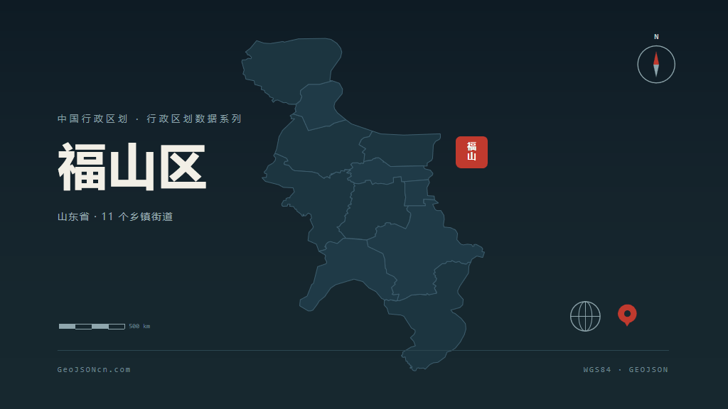 烟台福山区矢量行政区划地图