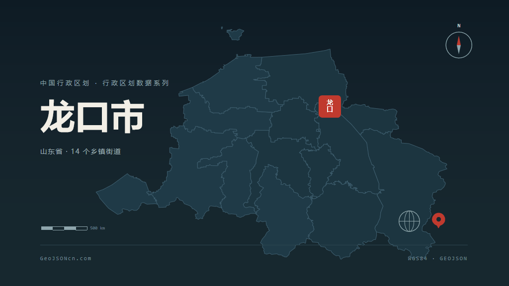 烟台龙口矢量行政区划地图