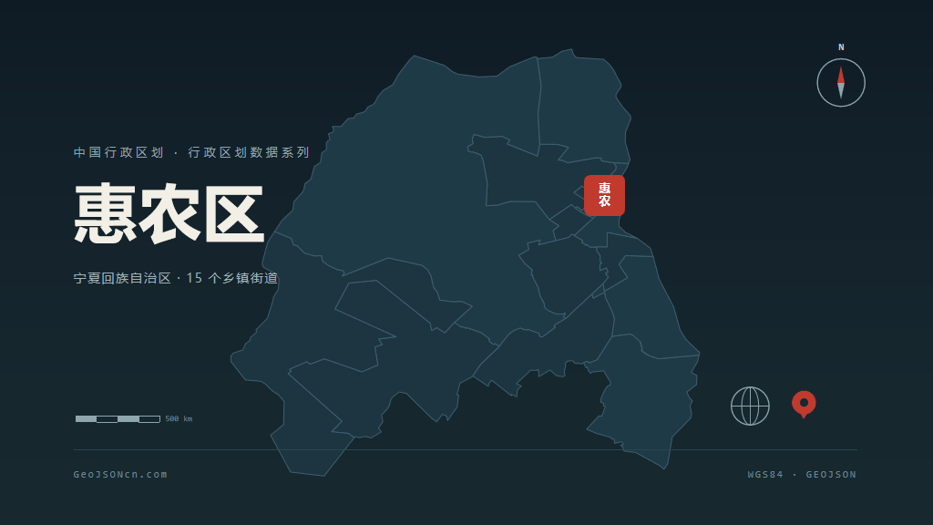 石嘴山惠农区矢量行政区划地图